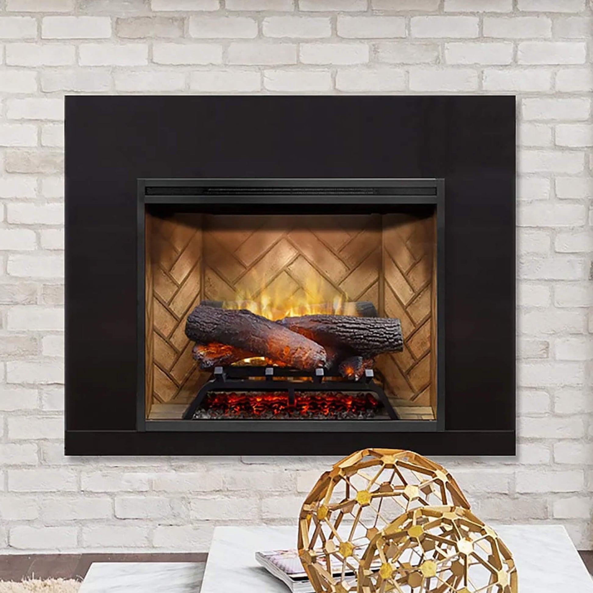 Dimplex Herringbone Brick Built-In Electric Firebox