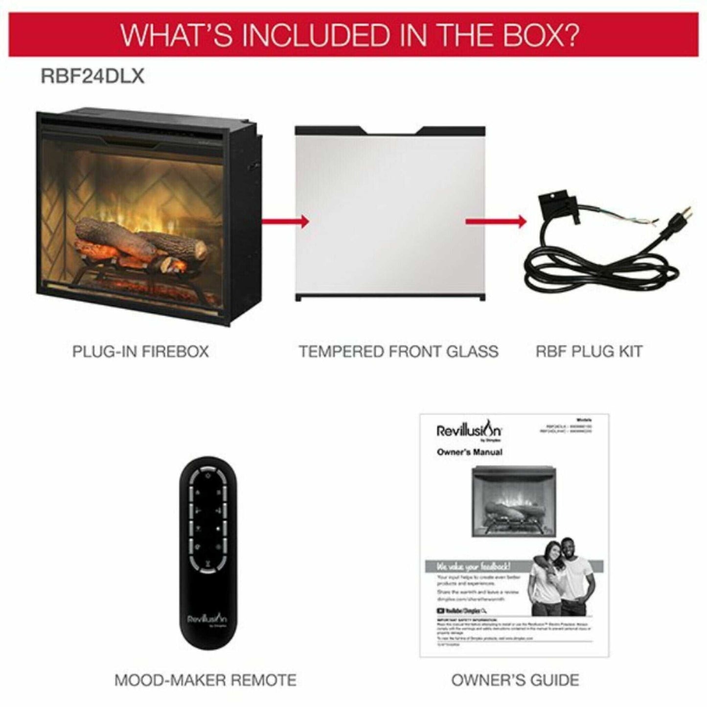 Dimplex Herringbone Brick Built-In Electric Firebox