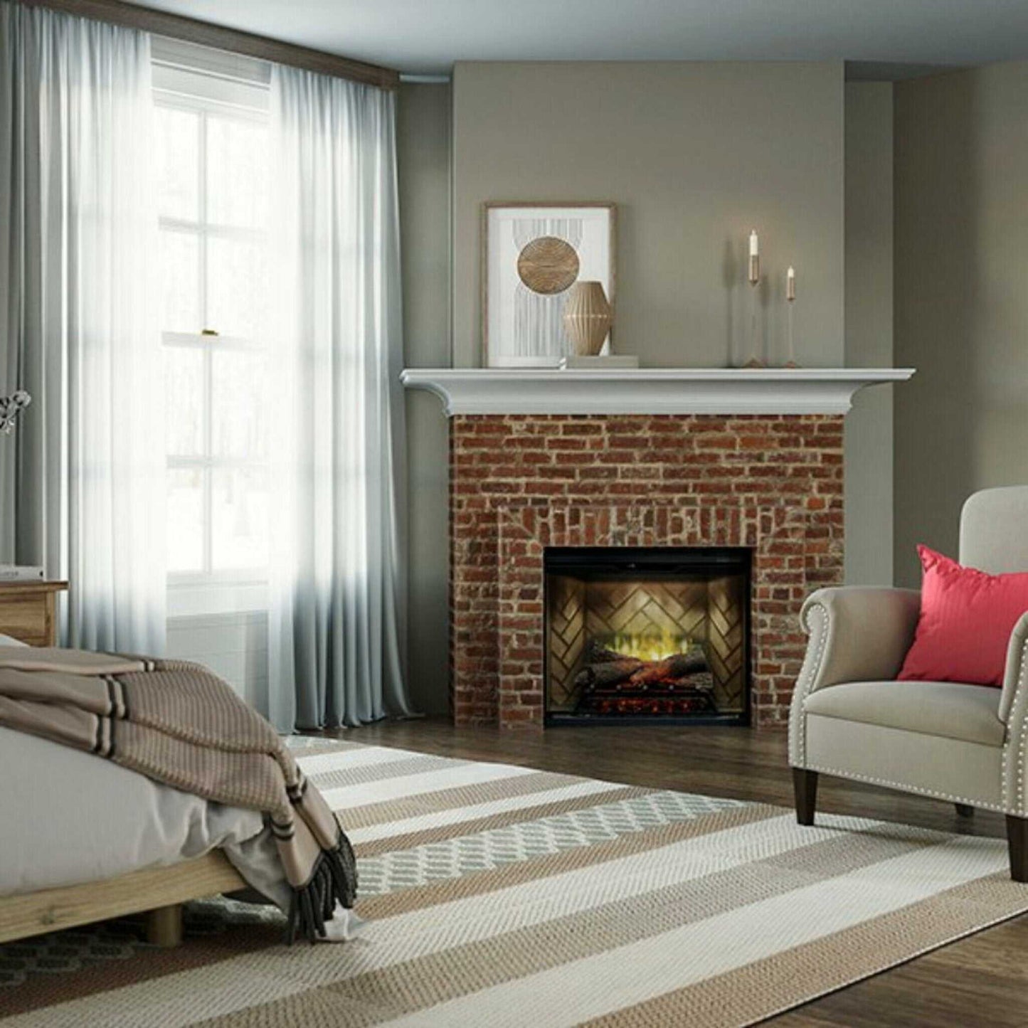 Dimplex Herringbone Brick Built-In Electric Firebox