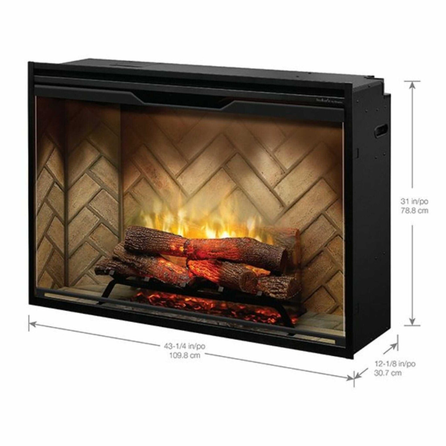 Dimplex Herringbone Brick Built-In Electric Firebox