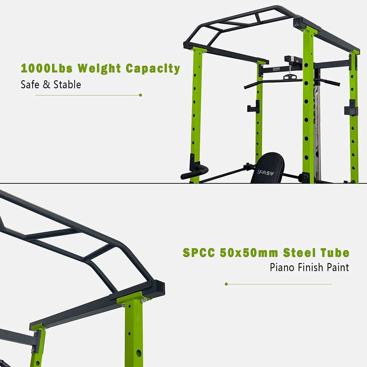 100lb Green Home Gym Set Multi-functional Power Cage