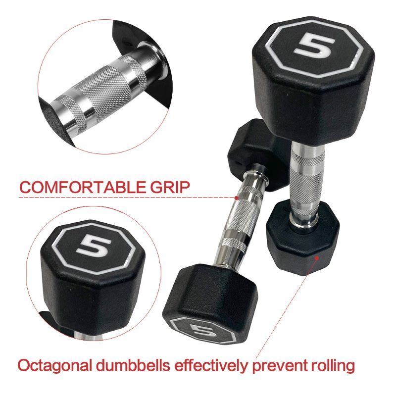 Octagon Dumbbell for Commercial & Household Fitness Usage