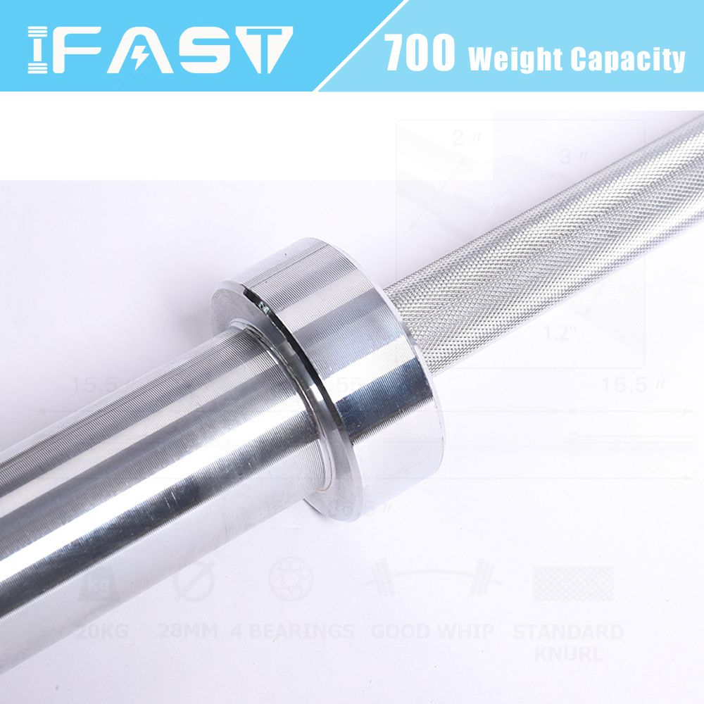 Barbell Bar for 2" Olympic Plates, Home Gym Weightlifting Bar 4Ft Solid Chrome