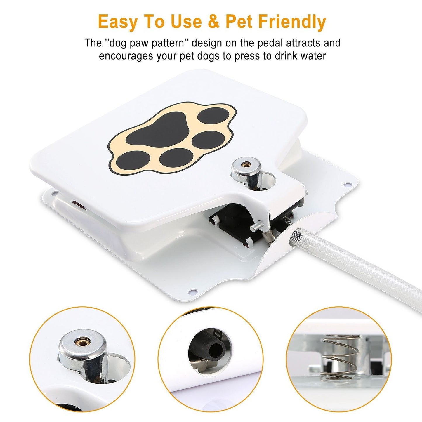 Outdoor Dog Water Fountain Step-On Activated Pet Water Dispenser