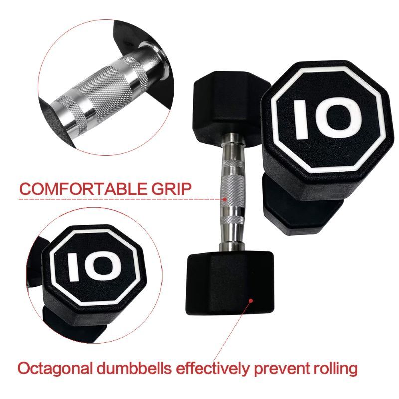 Octagon Dumbbell for Commercial & Household Fitness Usage