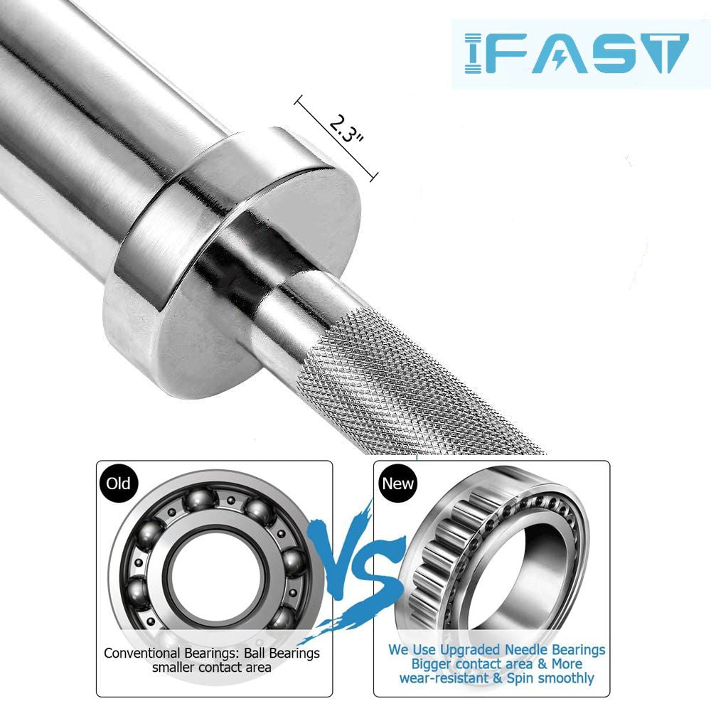 Barbell Bar for 2" Olympic Plates, Home Gym Weightlifting Bar 4Ft Solid Chrome