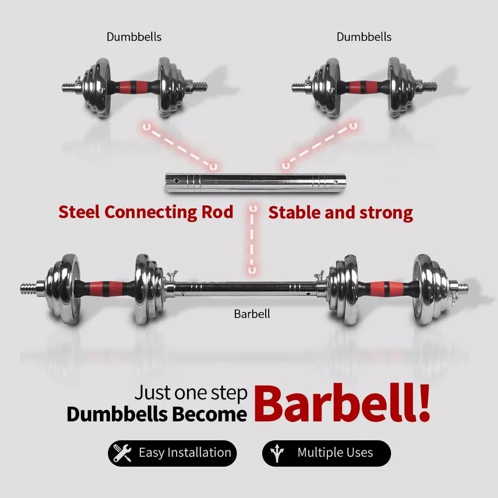 Adjustable Dumbbell Set Home Gym Cast Iron Barbell Sets with Carry Box 66lbs
