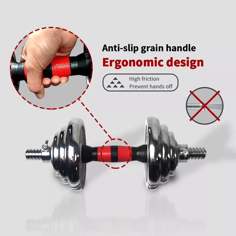 Adjustable Dumbbell Set Home Gym Cast Iron Barbell Sets with Carry Box 66lbs