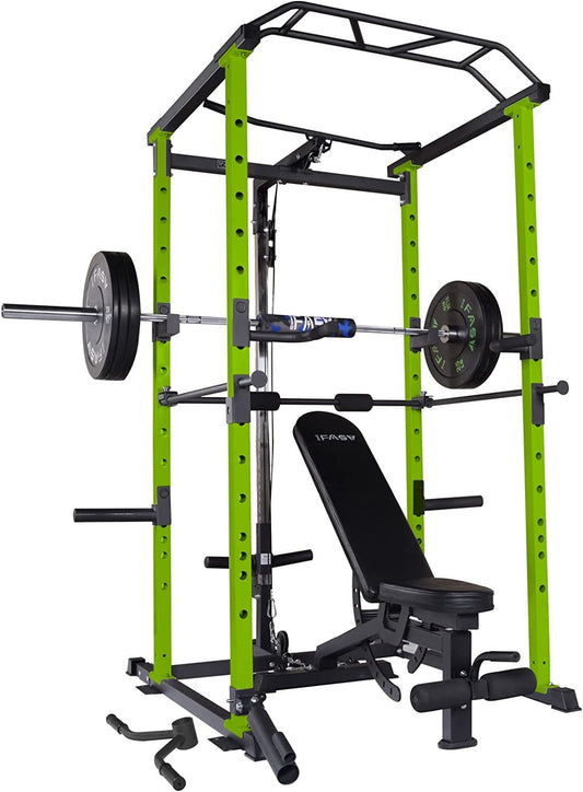 100lb Green Home Gym Set Multi-functional Power Cage