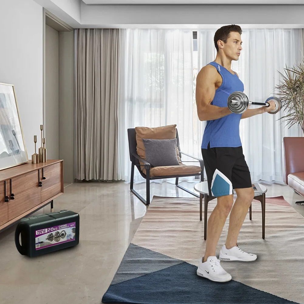 Adjustable Dumbbell Set Home Gym Cast Iron Barbell Sets with Carry Box 66lbs