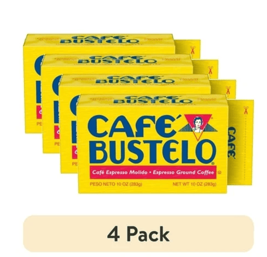 (4 pack) Cafe Bustelo, Espresso Style Dark Roast Ground Coffee, Vacuum-Packed 10 oz