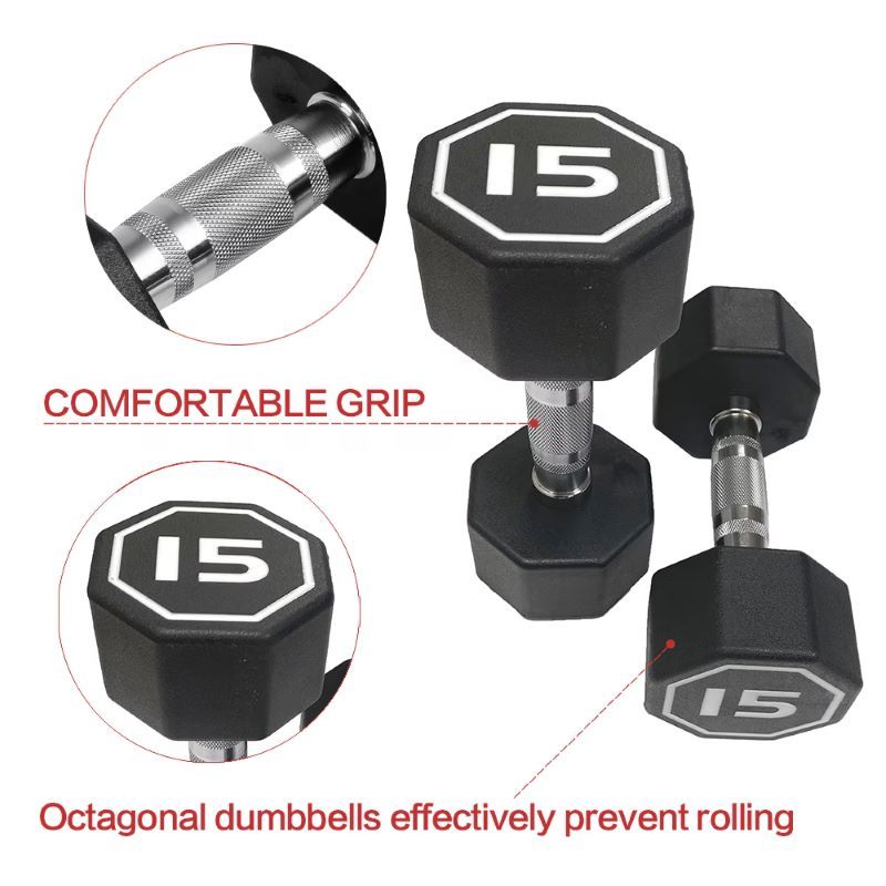 Octagon Dumbbell for Commercial & Household Fitness Usage