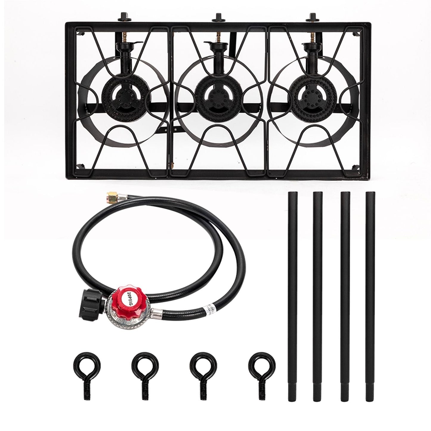 225,000 BTU Outdoor Propane Camp Stove – 3 Burner Cooker