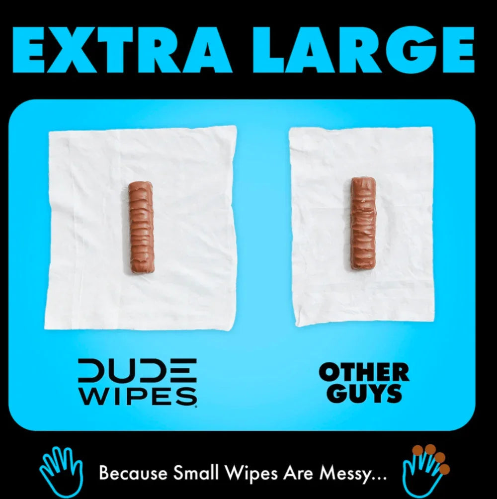 DUDE WIPES XL Flushable Wipes, Unscented, 400 wipes 8 ct.