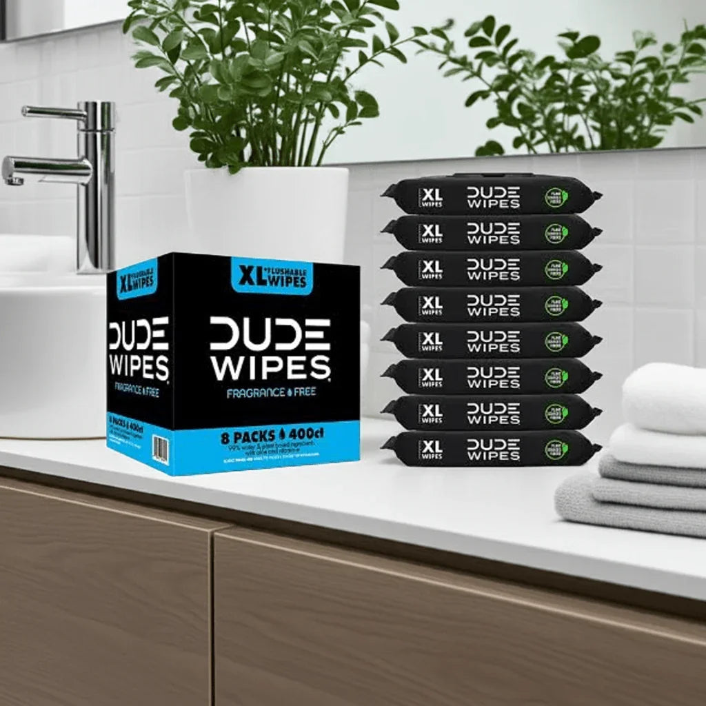 DUDE WIPES XL Flushable Wipes, Unscented, 400 wipes 8 ct.