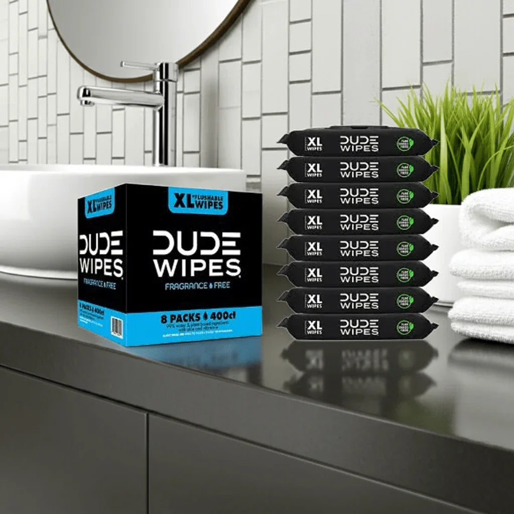 DUDE WIPES XL Flushable Wipes, Unscented, 400 wipes 8 ct.
