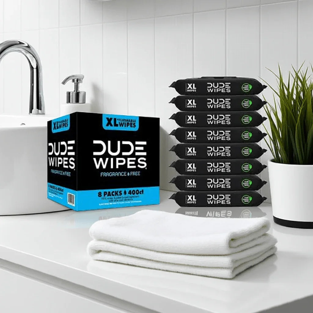 DUDE WIPES XL Flushable Wipes, Unscented, 400 wipes 8 ct.
