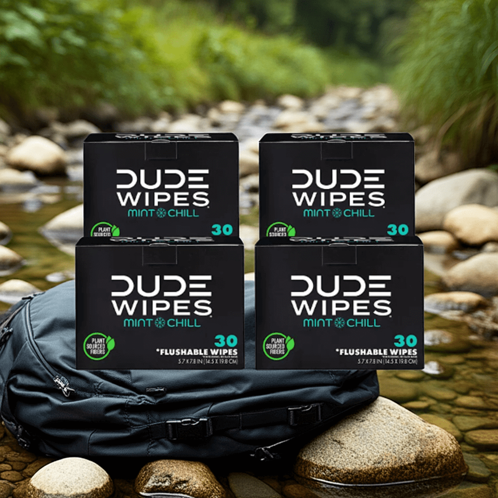 Dude Wipes XL Mint Flushable Wipes 4 Pack (120 Wipes) Sewer & Septic Safe
