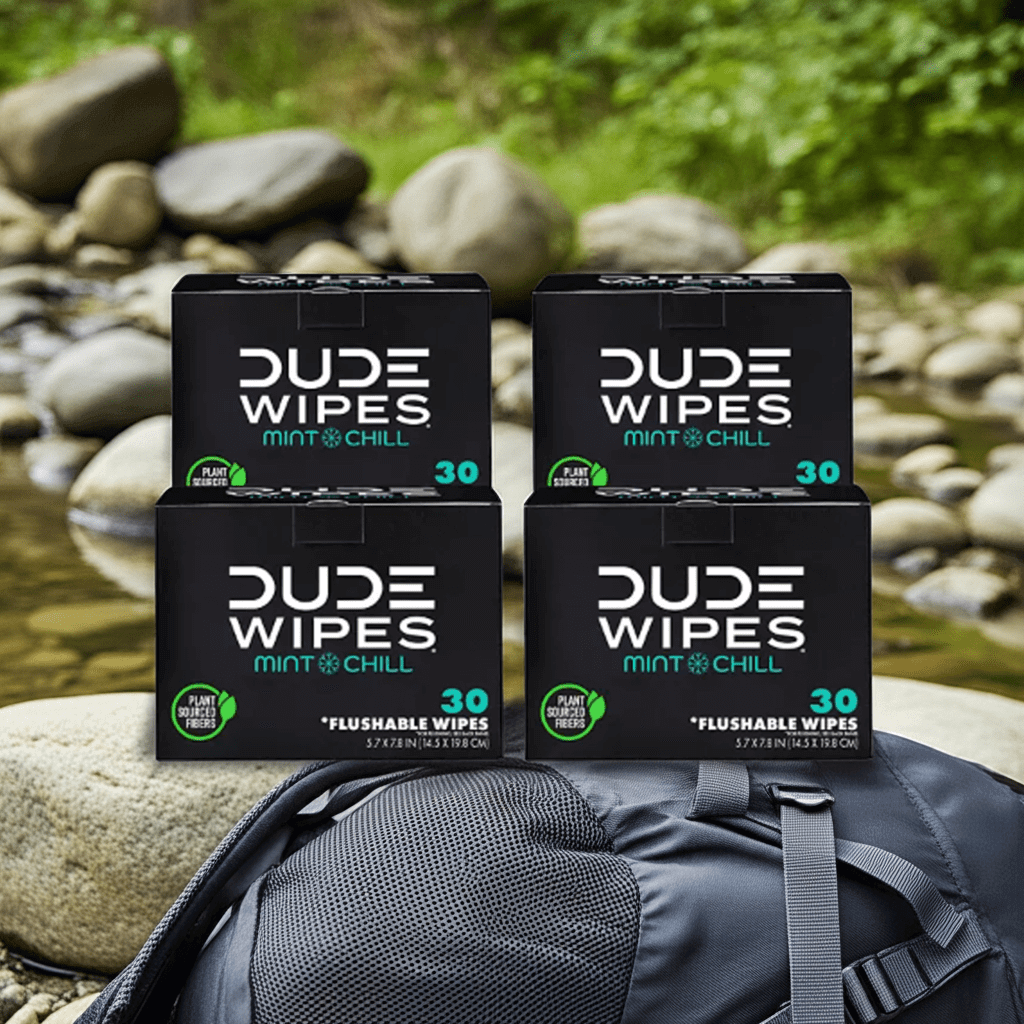 Dude Wipes XL Mint Flushable Wipes 4 Pack (120 Wipes) Sewer & Septic Safe
