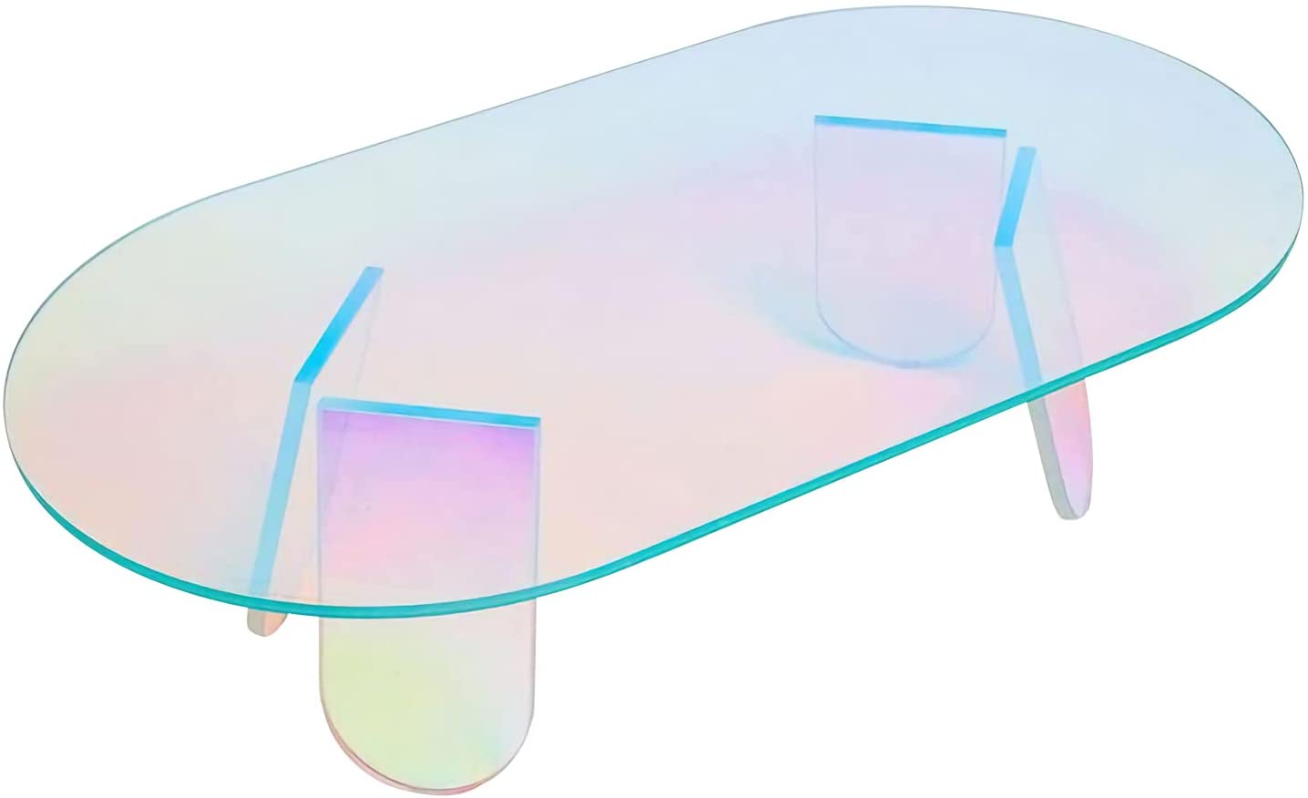 Acrylic Rainbow Color Coffee Table - Iridescent Modern Accent Table