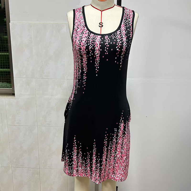 Women's Sundress Summer Beach Dress Graphic Print V Neck