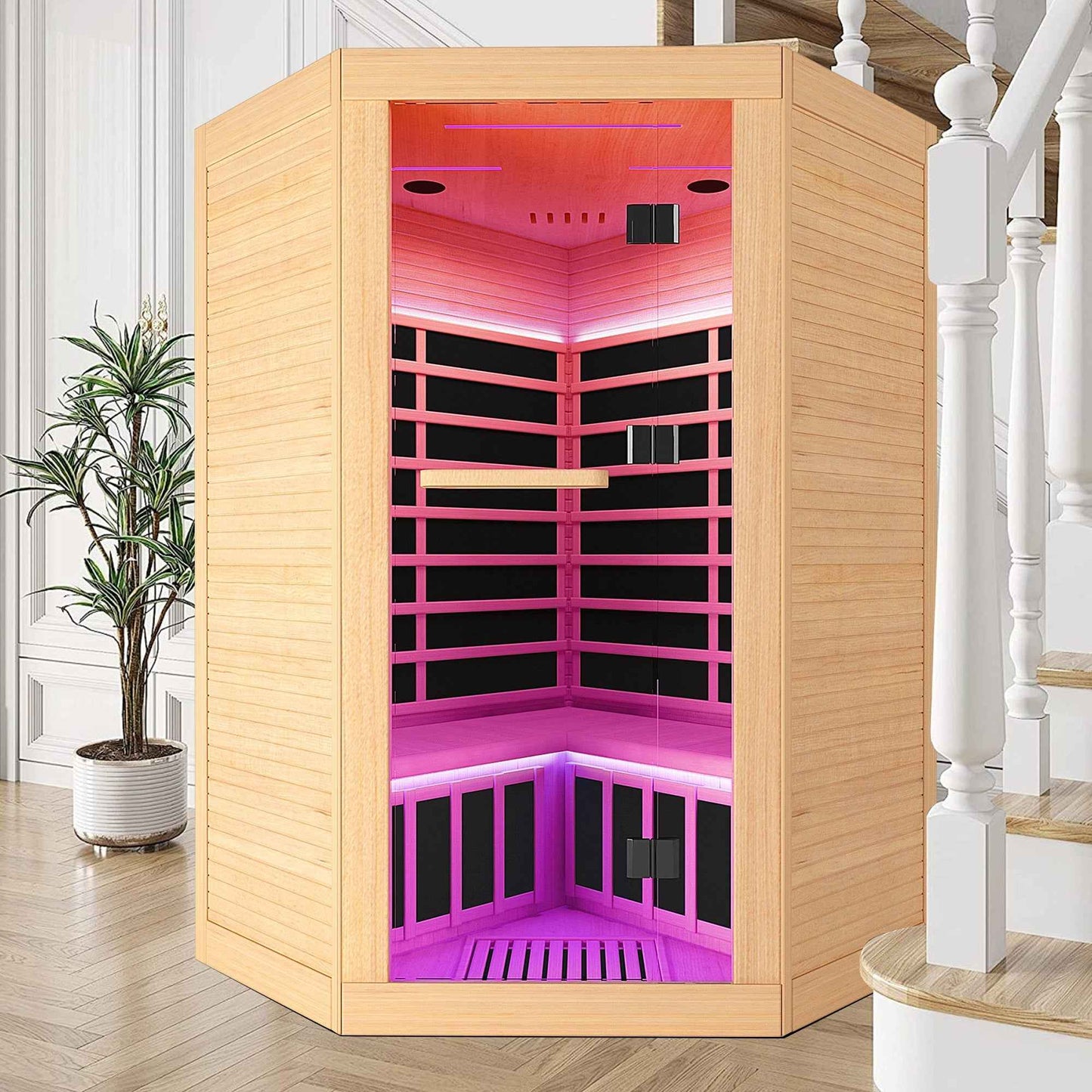 Canadian hemlock pentagonal double sauna