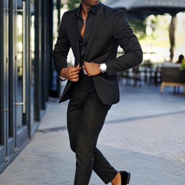 Two-piece Digital Printing Suit with Two Buttons Suit