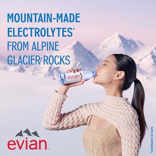 evian Natural Spring Water, 1L Bottles, 12 Pack