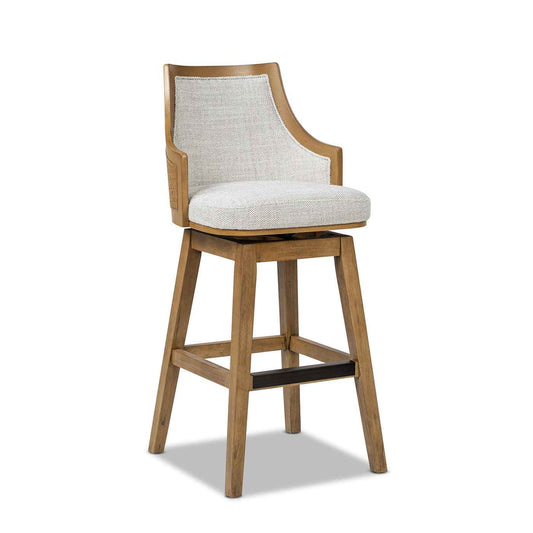 Bahama 30' Cane Rattan High-Back Swivel Bar Stool