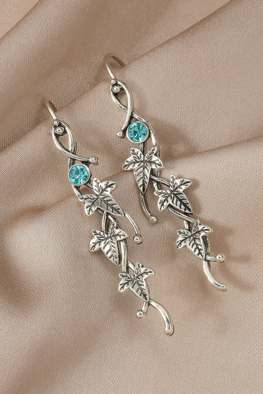 Leaf Gemstone Dangle Earrings