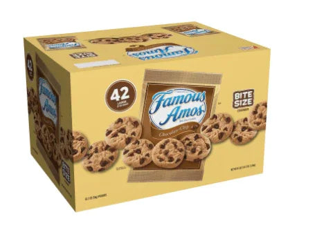 Famous Amos Chocolate Chip Cookies 2 oz, 42 Pack