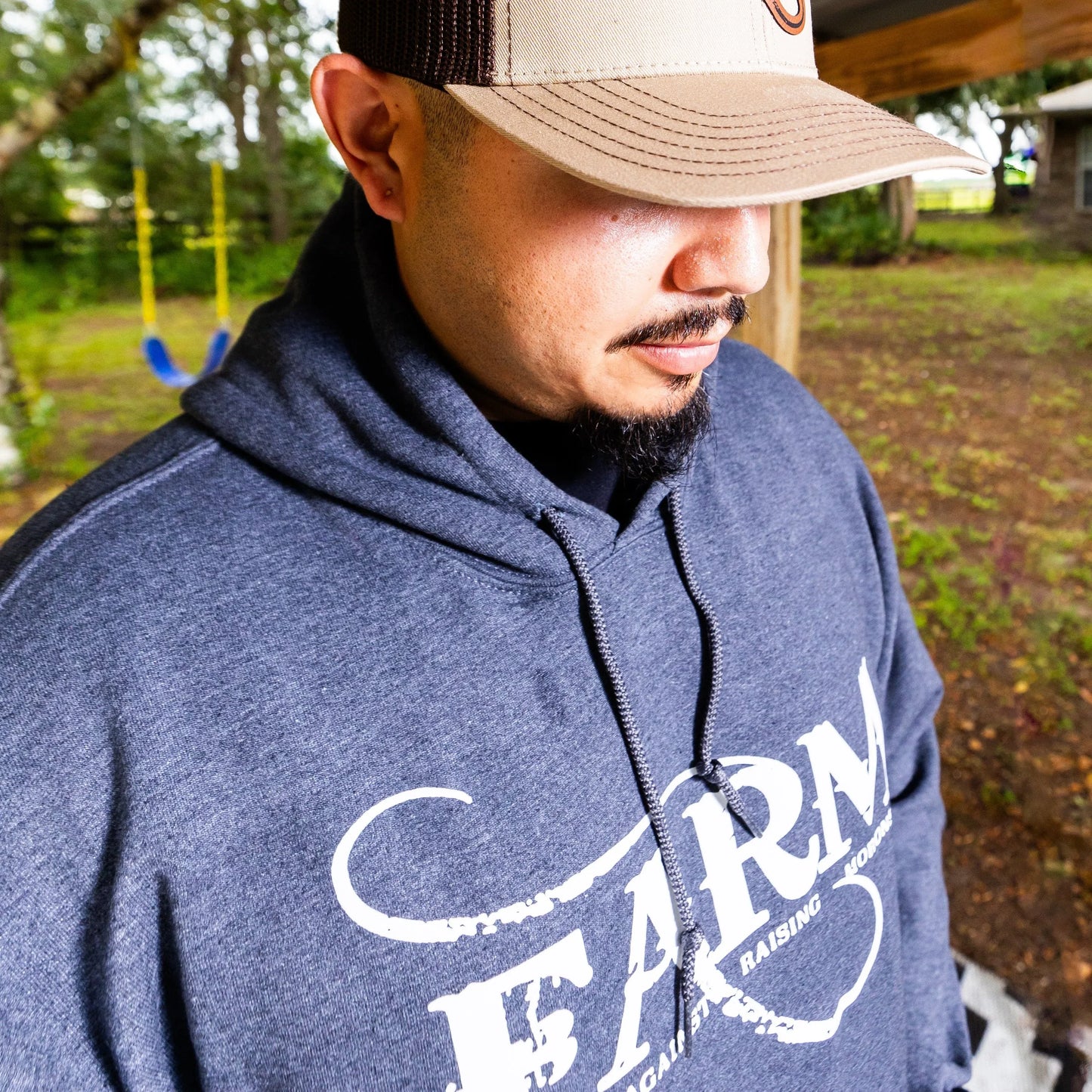 farm_heather_grey_hoodie_side_view_josh - shoponestop.store