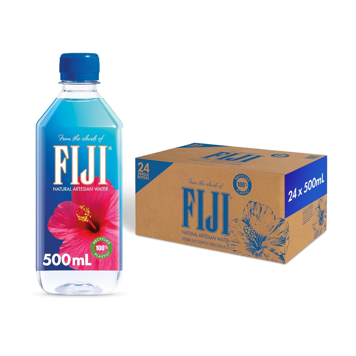 FIJI Natural Artesian Water, 11.15 Fl Oz Bottles, Pack of 24