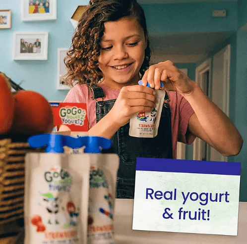 GoGo squeeZ YogurtZ Strawberry Banana – 3 oz Pouches, 20 Count Kids Snack Pack, Shelf-Stable Yogurt, Gluten-Free, No Preservatives