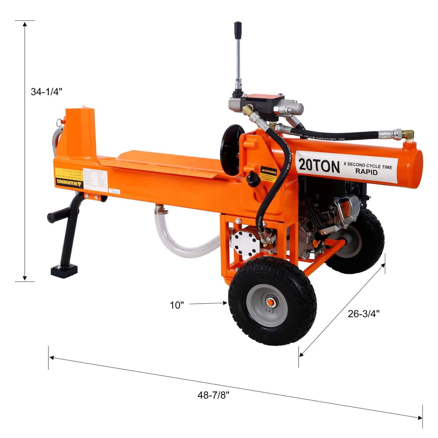 Heavy-Duty 20-Ton 7HP Portable Log Splitter