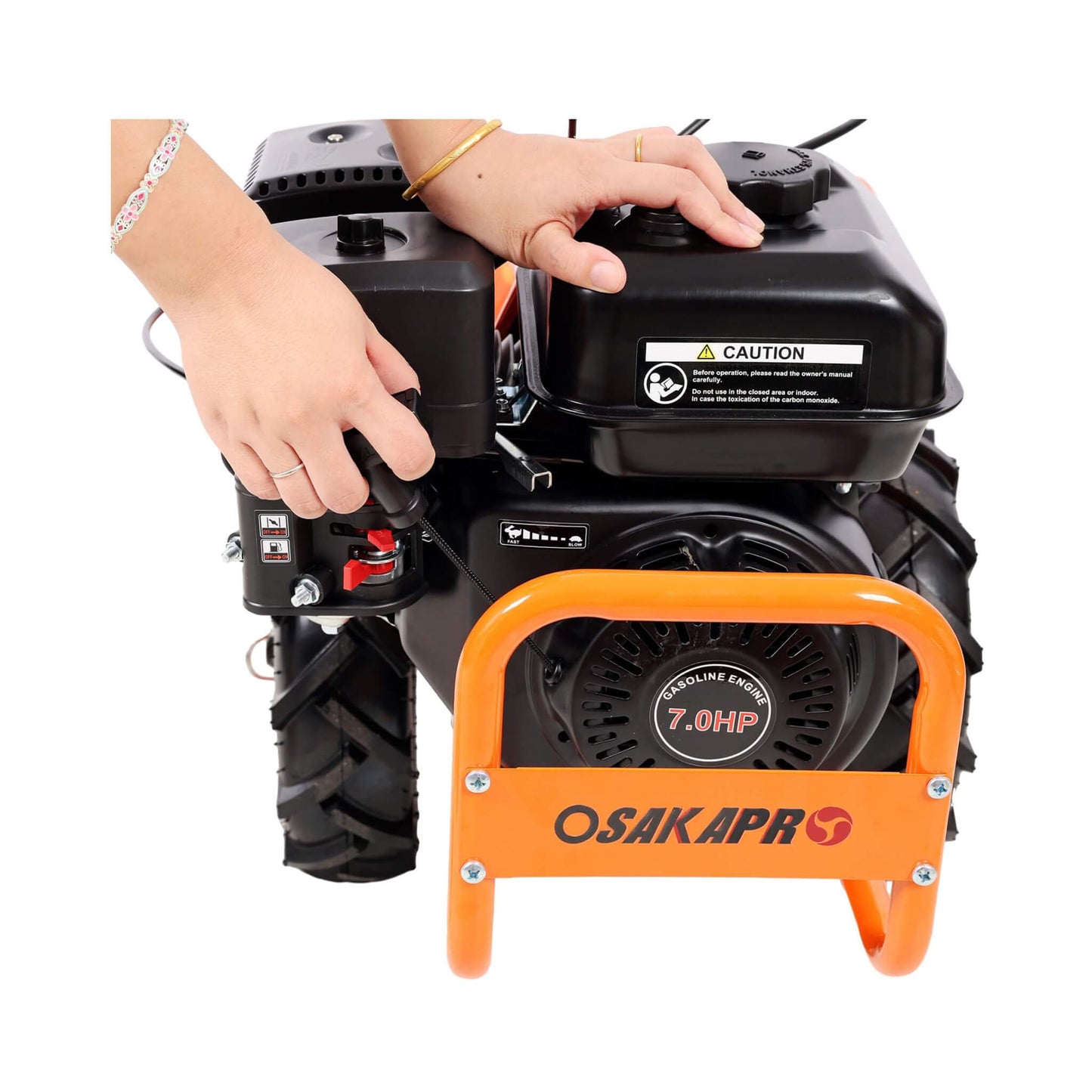 Heavy Duty 7HP 212CC Rear Tine Power Tiller Gas Engine Garden Cultivator, 20 Inch (SAK83179)