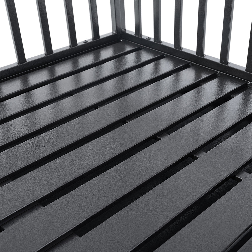 Heavy Duty Carbon Steel Dog Kennel Cage Crate W/ Sloped Roof And Wheels, 48" (SAK73812)