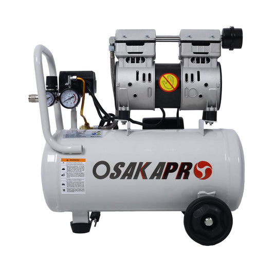 Heavy Duty 1.5/2.5HP Silent Oil-Free Portable Air Compressor With Wheels And Auto Drain (SAK53462)