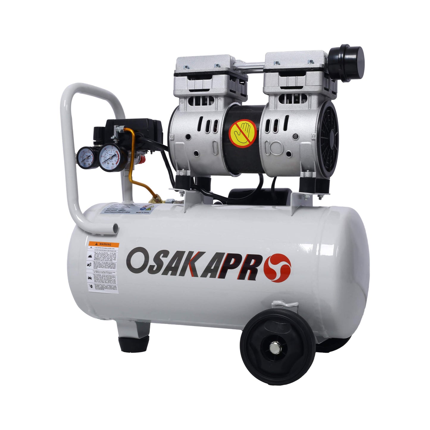 Heavy Duty 1.5/2.5HP Silent Oil-Free Portable Air Compressor With Wheels And Auto Drain (SAK53462)