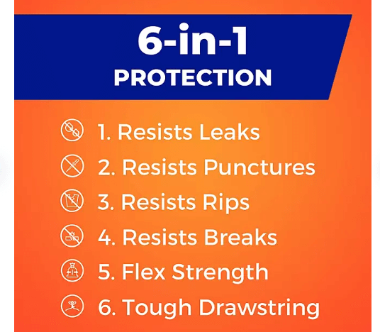 Hefty Ultra Strong Tall Kitchen Trash Bags – 13 Gallon, Drawstring, Unscented