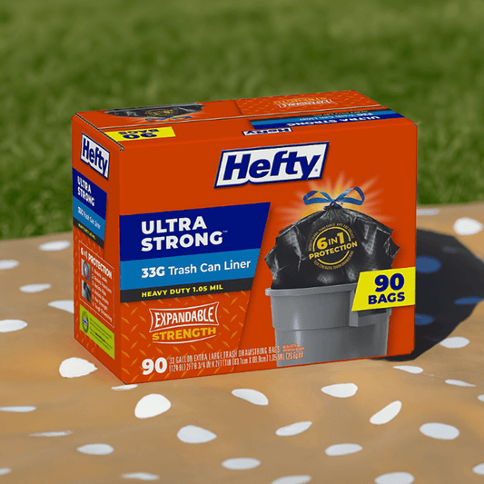 Hefty Ultra Strong Tall Kitchen Trash Bags – 13 Gallon, Drawstring, Unscented