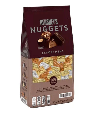 Hershey's Nuggets Assortment 145 Pieces – Milk, Dark, and Almond Chocolate Mix