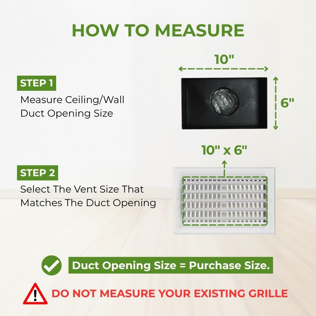 10x6 White Steel 2-Way Air Register, 4-Pack