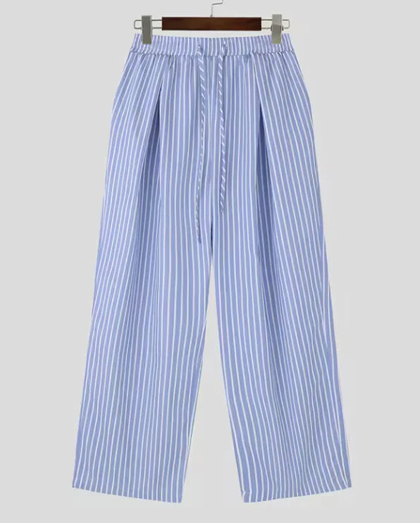 Korean Style Striped Drawstring Pants