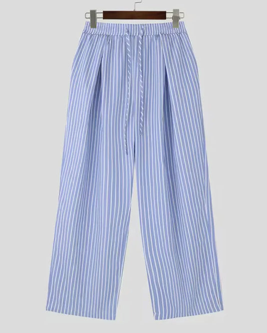 Korean Style Striped Drawstring Pants