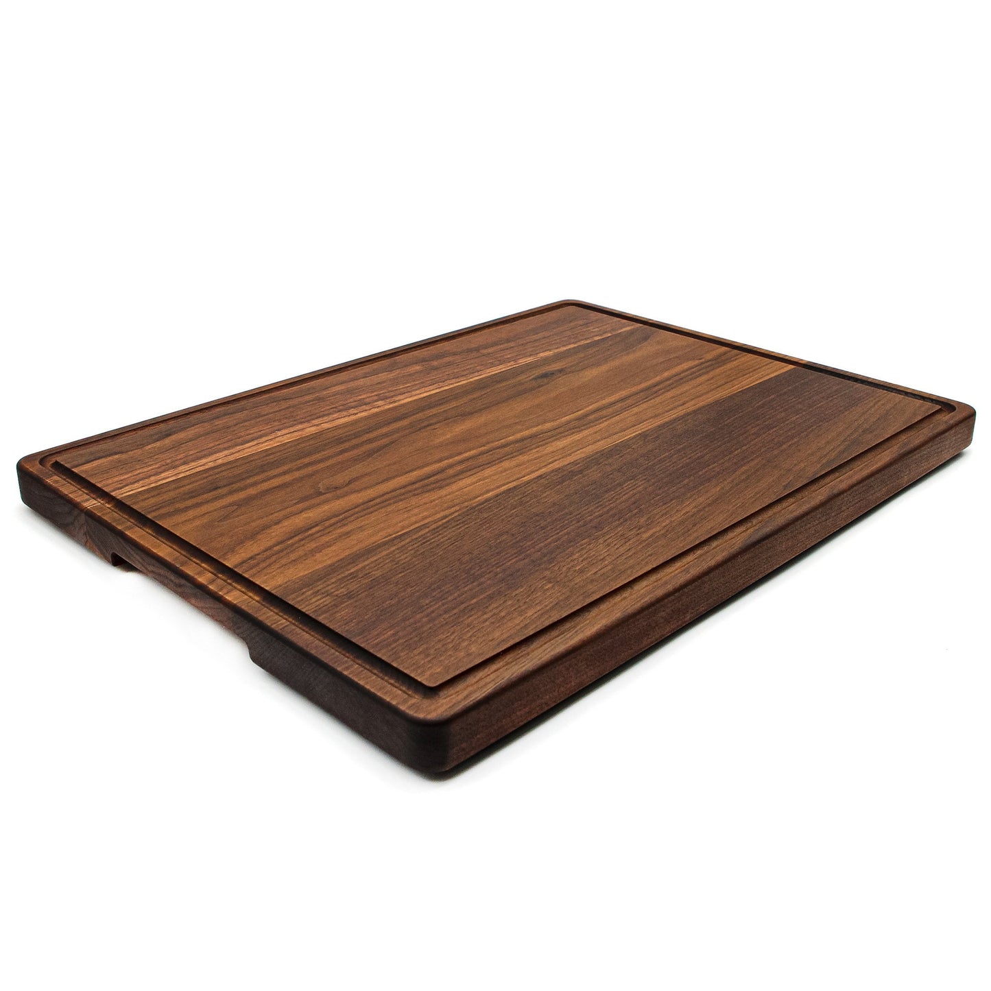 1.25” Thick Extra Large Wood Cutting Board with Feet, Pocket Handles and Juice Groove, 24x18”x1.25 Inches Thick, Gift For Dad, 100% USA Made