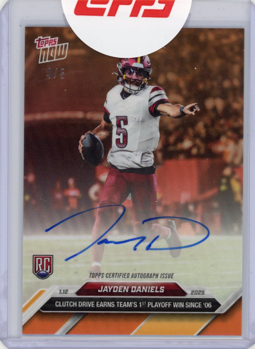 2024 Topps Now Jayden Daniels #22B 1st Playoff Win Orange
