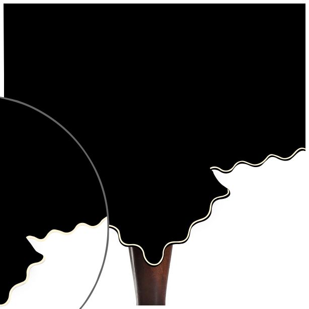 Scallop Embroidery Sateen Cotton Solid Table Cloth - Black