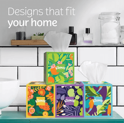 Kleenex Ultra Soft Hypoallergenic 3-Ply Facial Tissues 12 Cube Boxes (72 Tissues/Box)