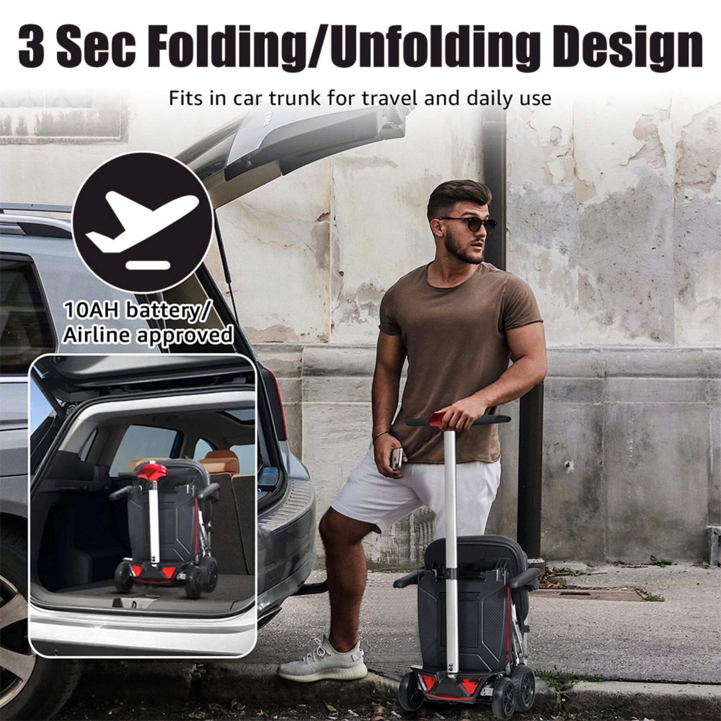 Lightweight Powered Folding Mobility Scooter For Adults And Seniors (SAK53214)